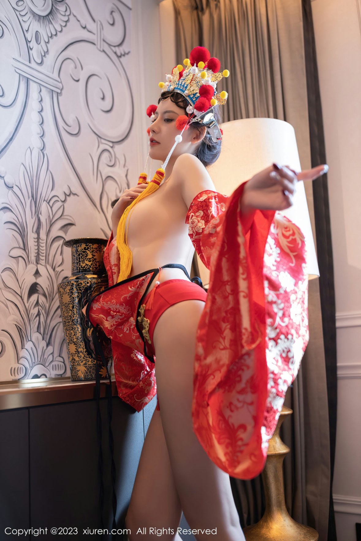 XiuRen第6308期_模特就是阿朱啊喜庆花嫁主题私房半脱露曼妙绝美身姿诱惑写真81P-推荐论坛-免费套图-看套图