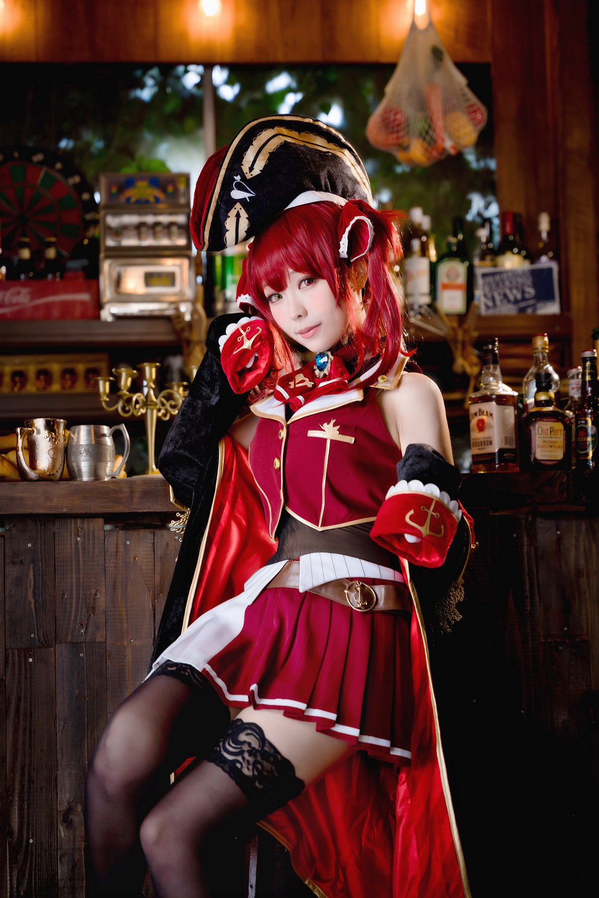 Coser妹子Ely_eee-Houshou Marine主题性感红色礼裙配白丝袜秀美腿诱惑写真61P-最新发布论坛-免费套图-看套图