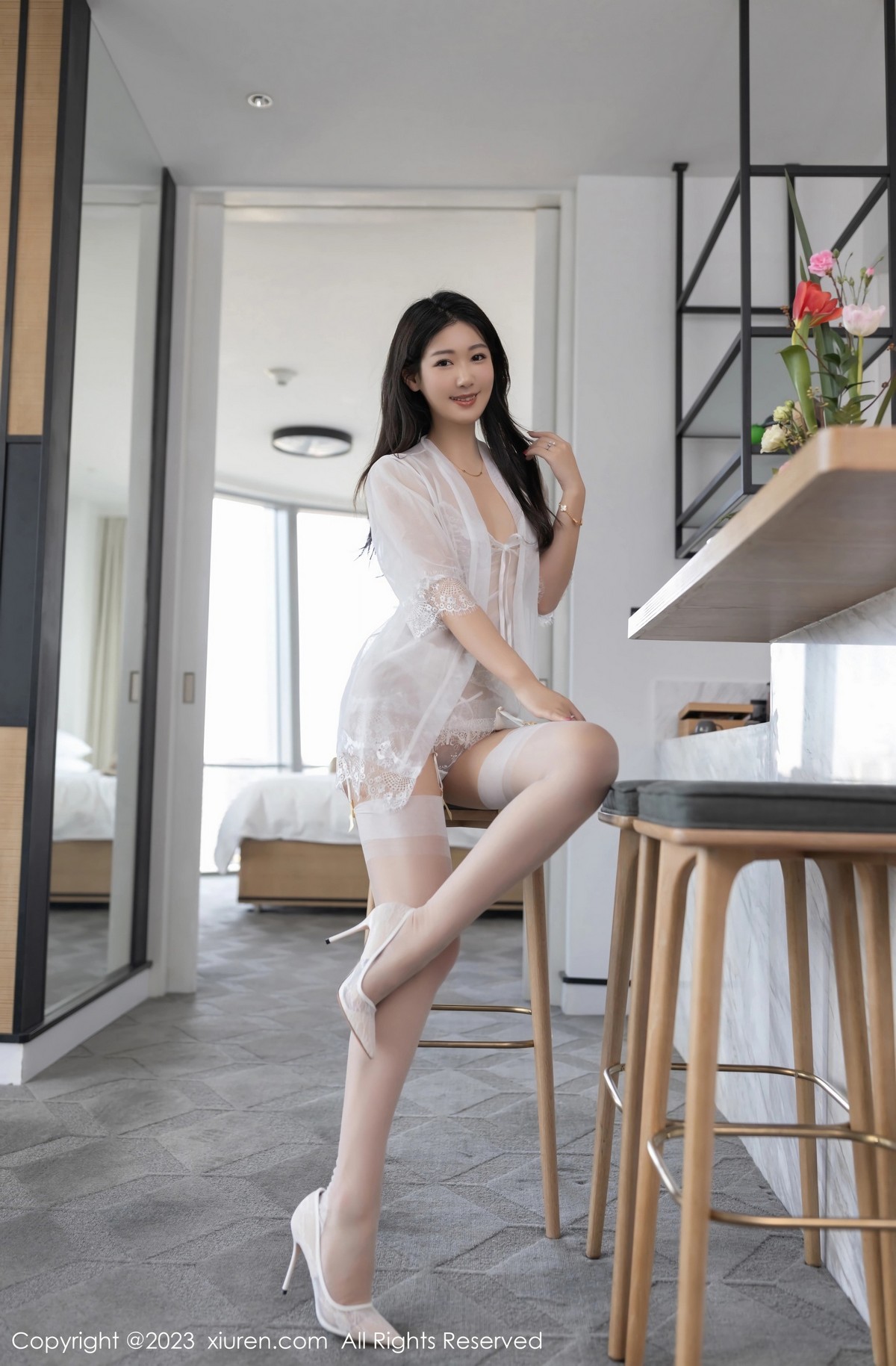 图片[1]-XiuRen第6518期_模特唐安琪性感白色蕾丝吊带睡衣配白丝吊袜秀曼妙身姿诱惑写真82P-推荐论坛-免费套图-看套图