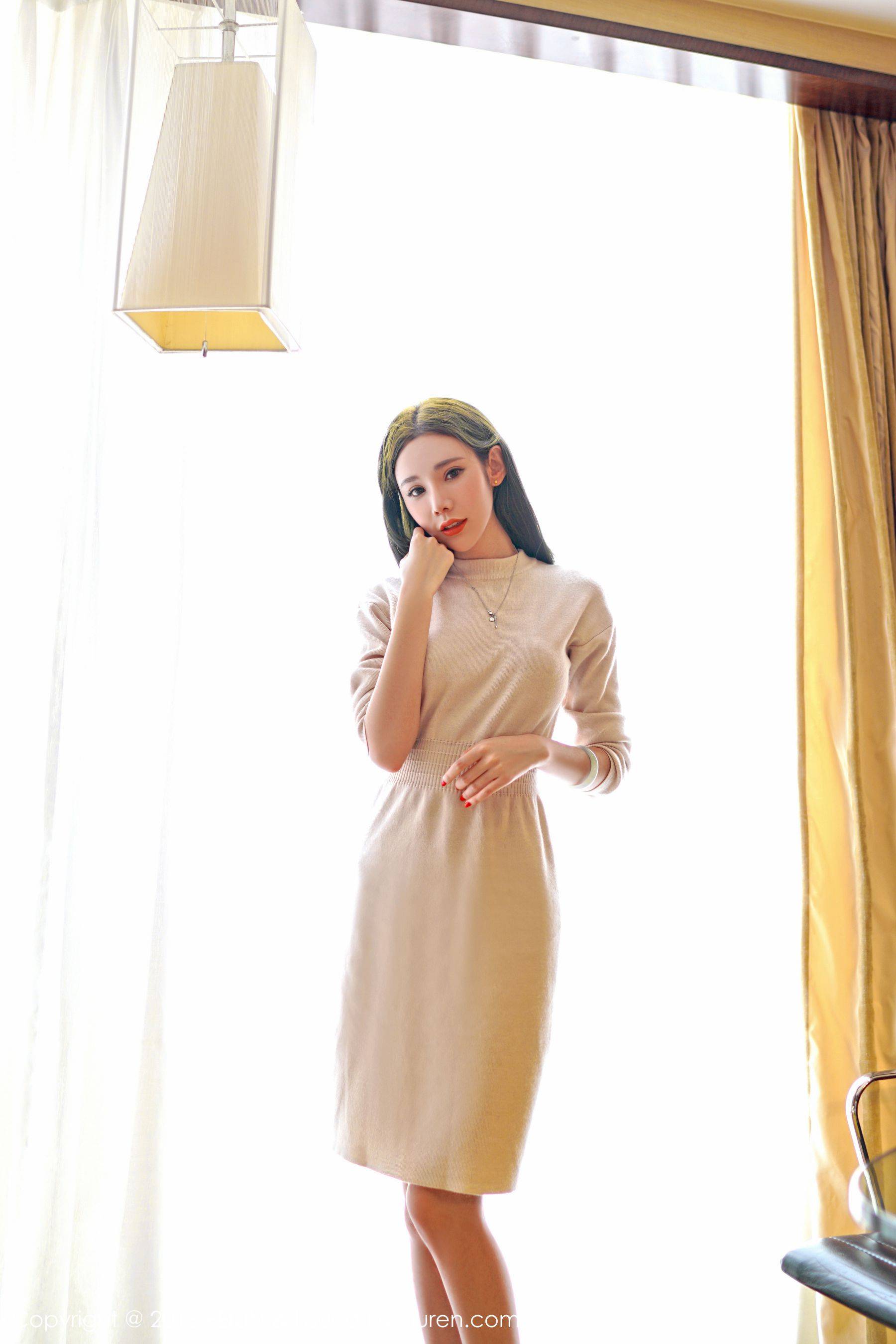 萌琪琪Irene《精致的五官，白皙的皮肤，完美的胸型，修长的美腿》 [嗲囡囡FEILIN] Vol.059Xiuren秀人写真高清美女套图写真下载-看套图看套图