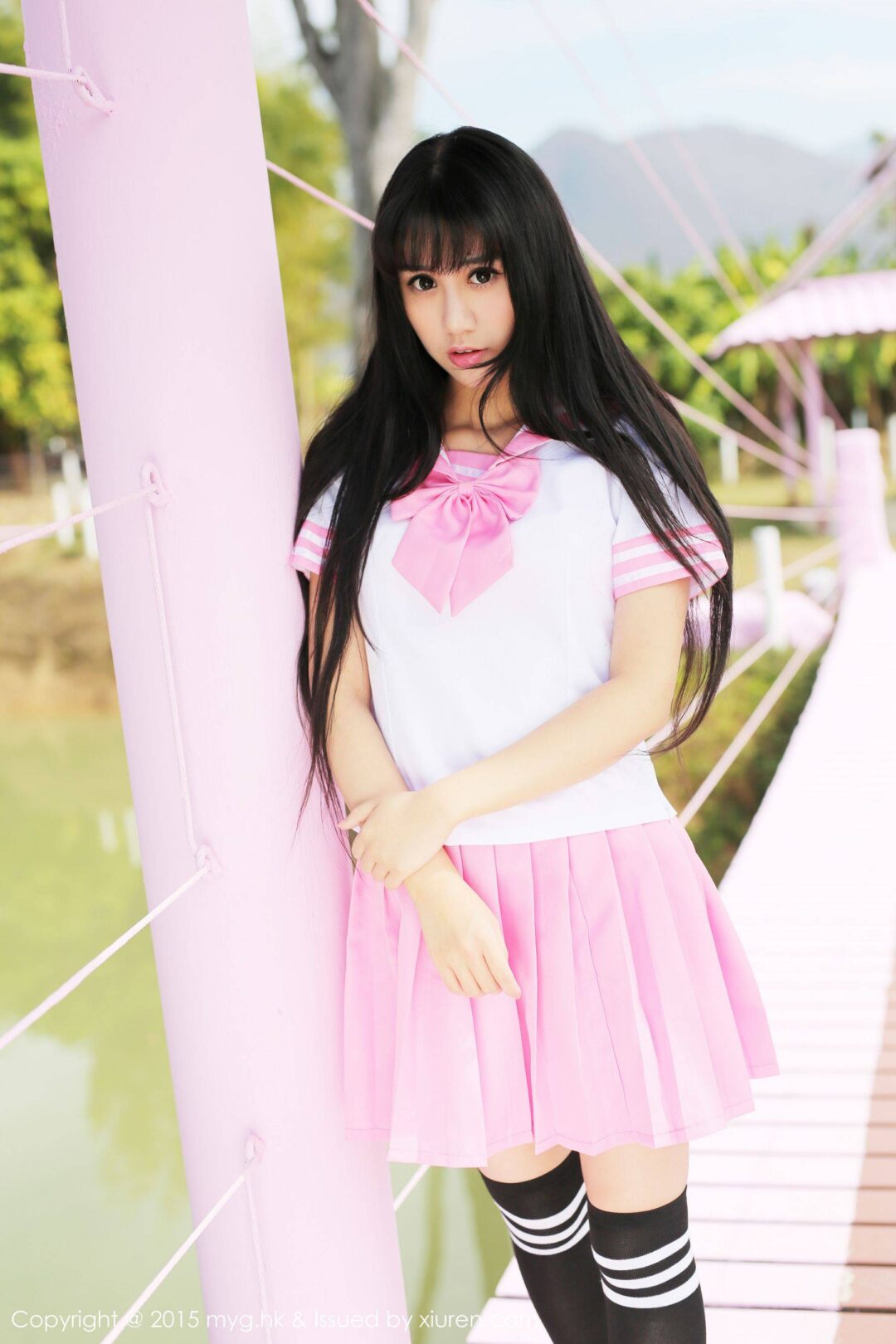 杨晓青儿《泰国Pai县》校服+热裤+内衣 [美媛馆MyGirl] Vol.099Xiuren秀人写真高清美女套图写真下载-看套图看套图