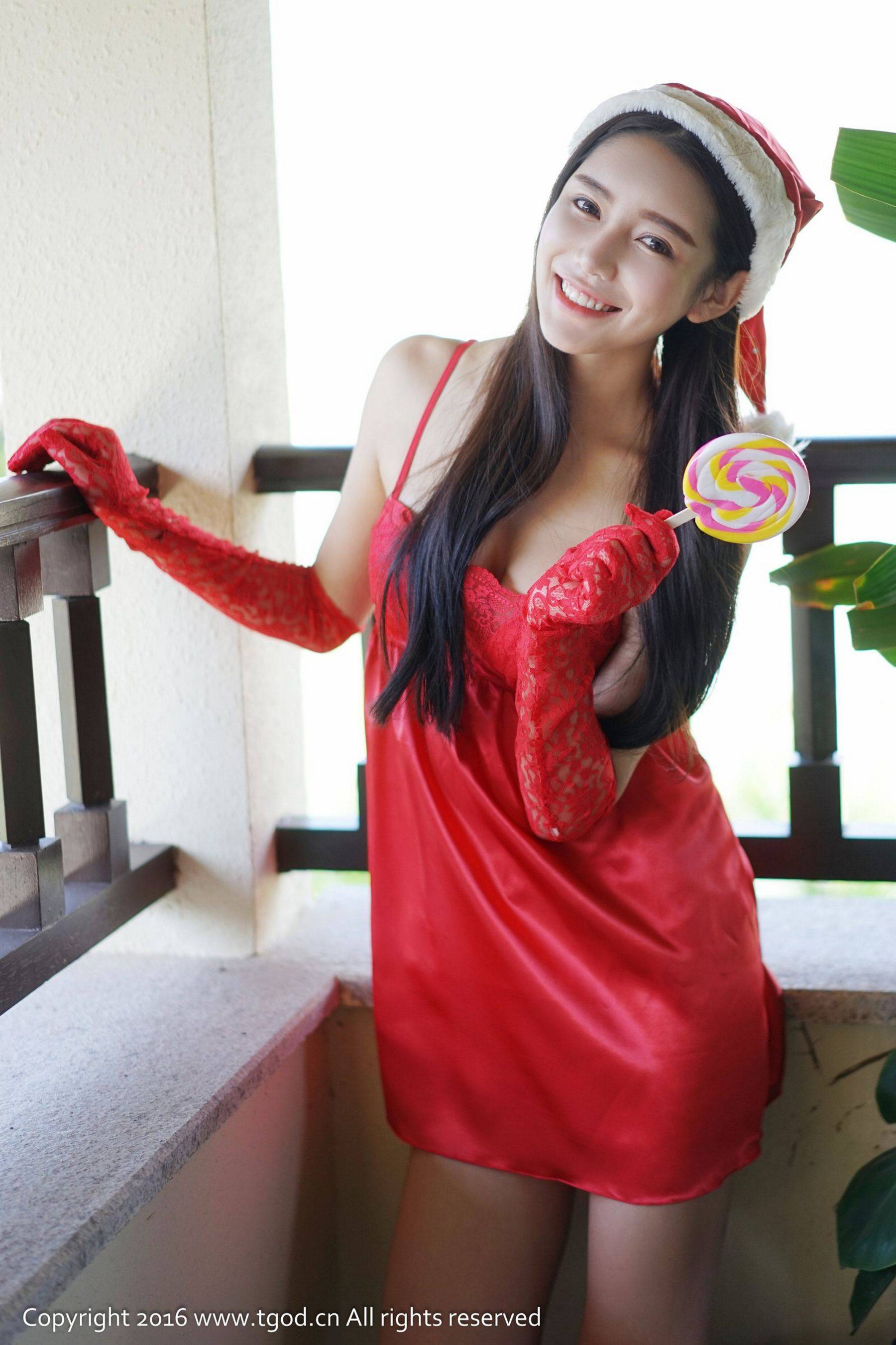 徐妍馨Mandy《天使般的笑容 女仆圣诞装》 [推女神TGOD]Xiuren秀人写真高清美女套图写真下载-看套图看套图